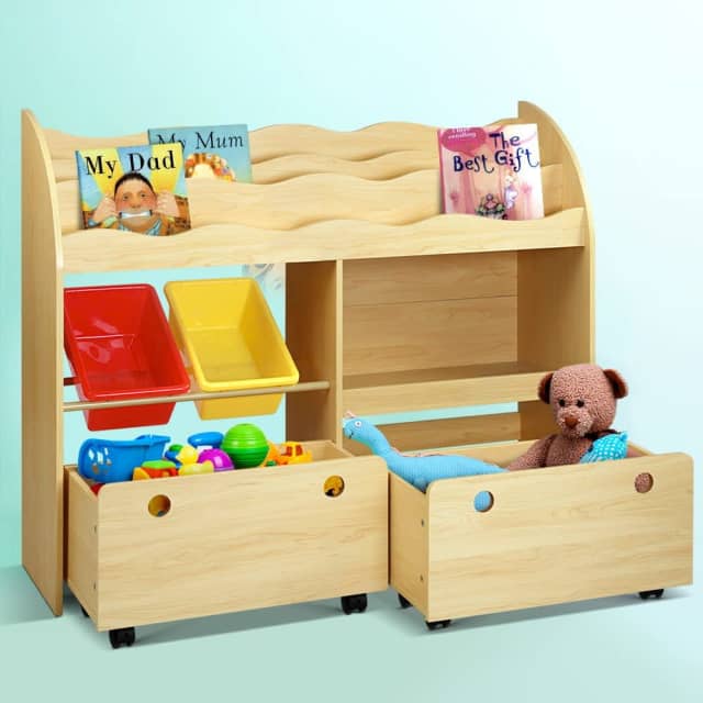 Keezi Kids Bookshelf Children Bookcase Toy Storage Box Bookcases
