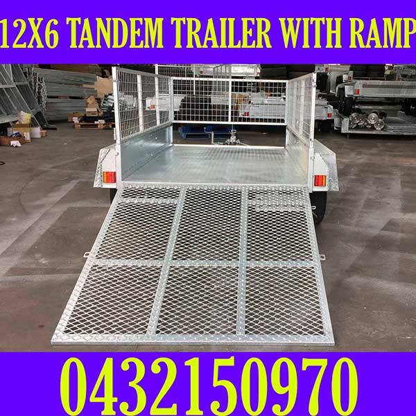 12x6 fully galvanised box tandem trailer with cage & ramp Trailers