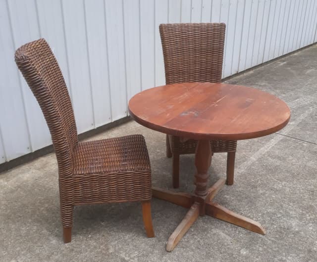 Two Cane Chairs and a Timber Table Other Furniture Gumtree