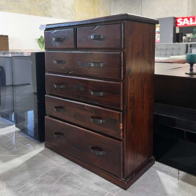 UNDER 500! Sturdy Vintage Wooden 6 Drawers Tallboy SAME DAY DELIVERY