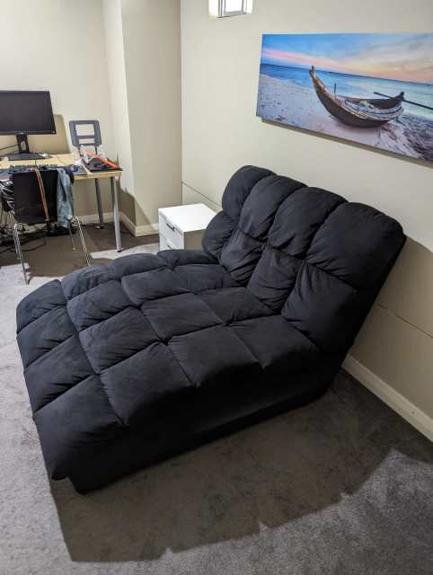 AXEL Fabric Chaise Sofa Couch Black | Sofas | Gumtree Australia ...