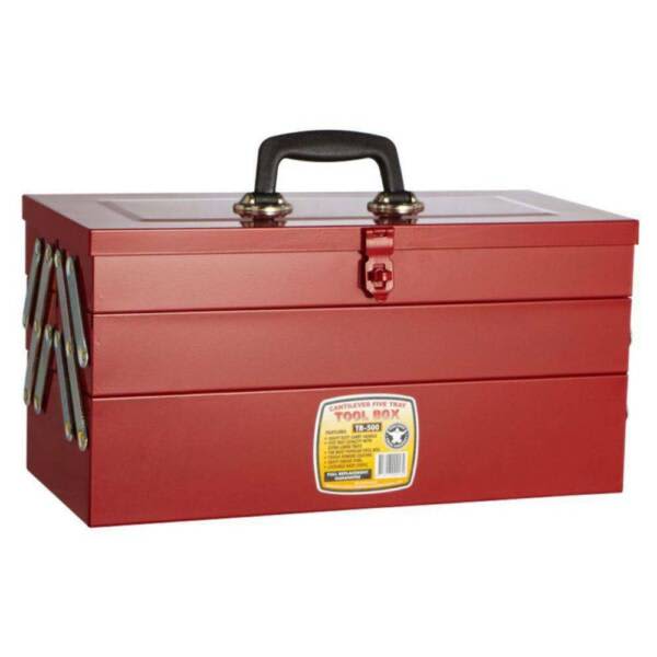 NEW TOOLBOX RED CANTILEVER 5 TRAY TOOL BOX METAL STORAGE GEELONG TB500 Tool Storage & Benches