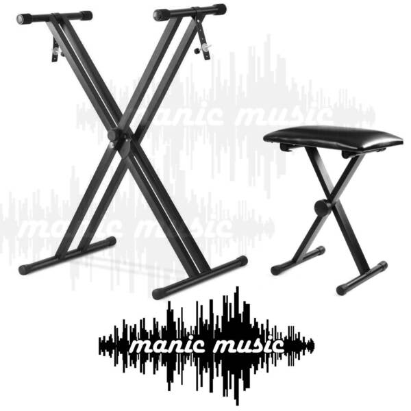 Keyboard Stand and Stool Piano Seat Bench Height Adjustable Keyboards