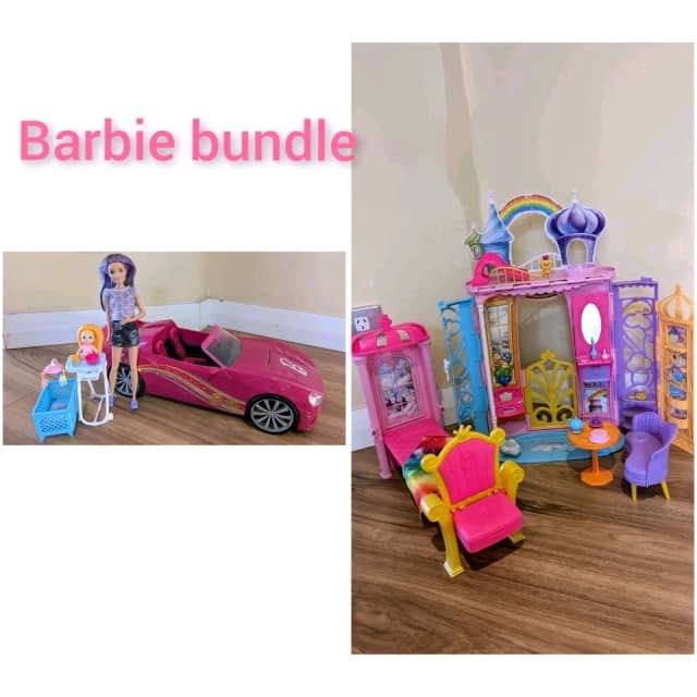 Barbie bundle includes car dreamtopia castle and Skipper barbie