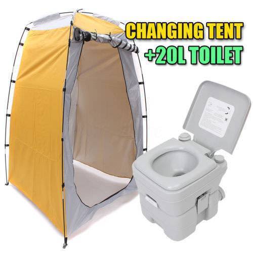 20L Outdoor Portable Toilet Camping Pop Up Shower Tent Change Camping