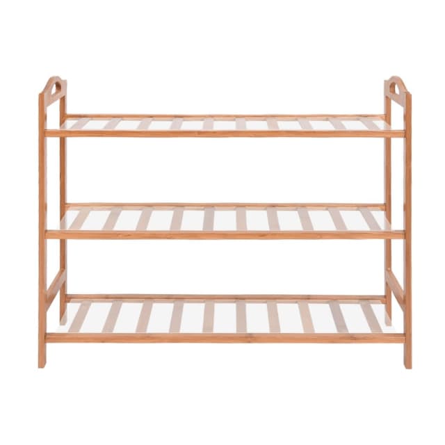 2x Levede 3 Tier Bamboo Shoe Rack Shoes Organizer Storage Shelves