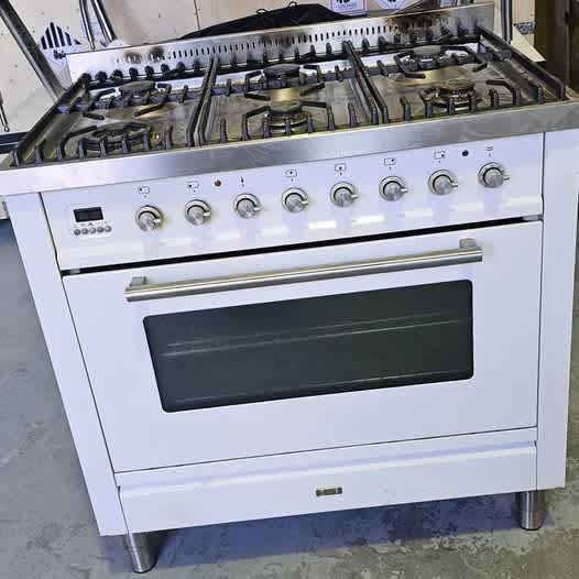 ILVE 90cm Freestanding Dual Fuel Oven/Stove NT96WMP/WH Ovens in