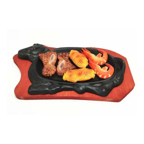 WOWMART Teppanyaki Hot Cow Shape Cast Iron Plate Gratin Dish BBQ