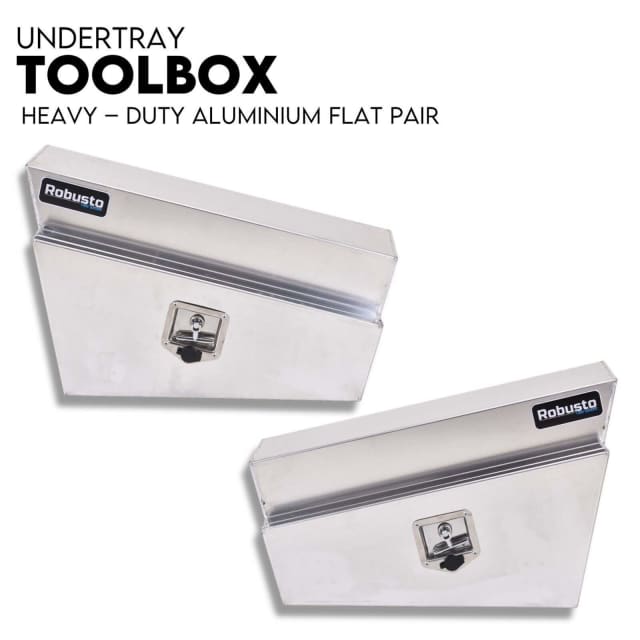 Under Tray Tool Box Underbody Pair Set 750mm Aluminium... Tool