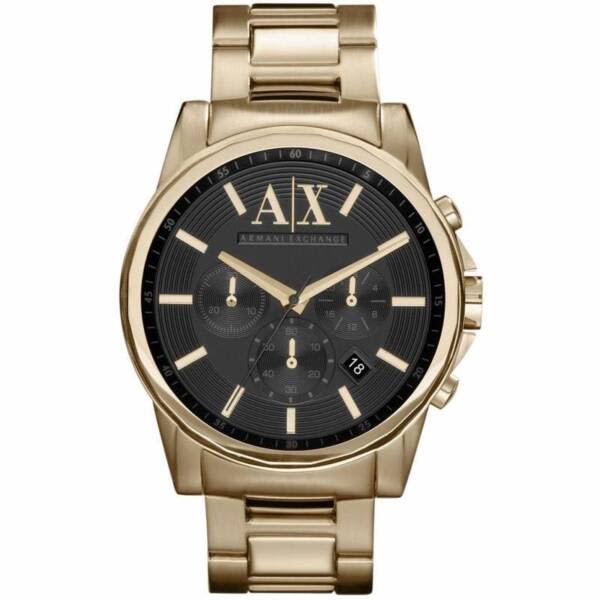Armani Exchange AX2095 Dress Mens Black Dial Gold Watch | Watches ...