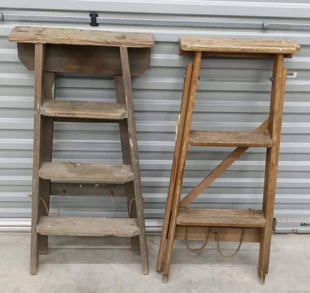 Pair of Vintage Timber Step Ladders Collectables Gumtree Australia Port Adelaide Area