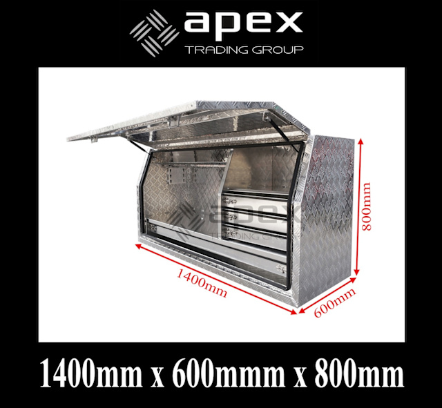 1468FDLDL NEW ALUMINIUM UTE TOOLBOX WITH DRAWERS 1400MM APEX BRAND