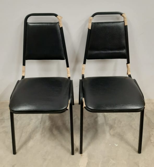 New Black Metal Frame Chairs x 2 (20 all) Loganholme/Rochedale