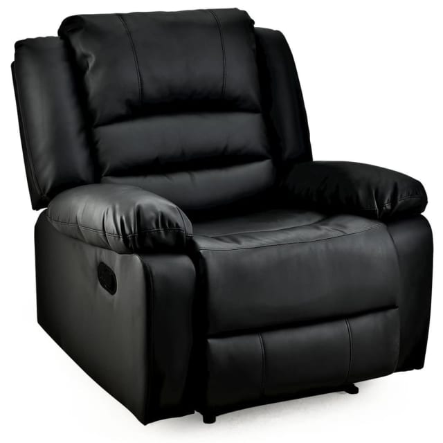 Recliner Faux Leather Chair Lounge Sofa Couch, Black Armchairs