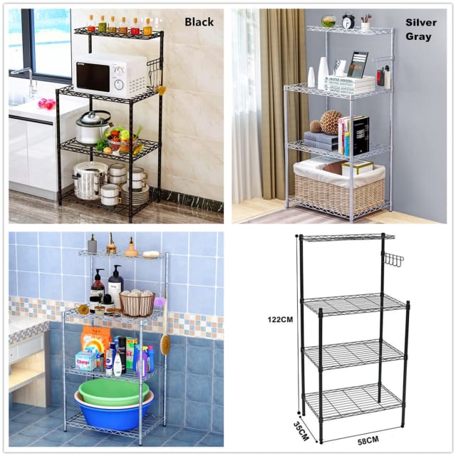 Wowmart Bathroom Wire Shelving Unit Metal Storage Rack Shelf Organizer