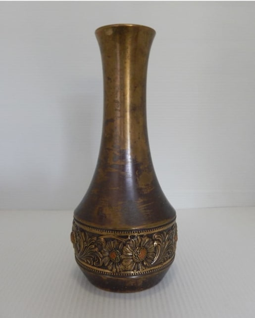 Antique early 20th Century WMF Arts & Crafts 'Jugendstil' brass vase