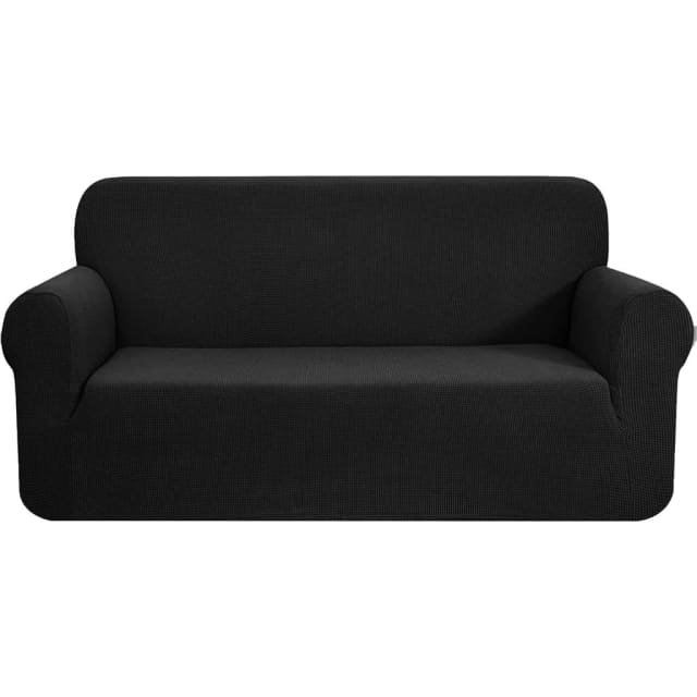 GOMINIMO Polyester Jacquard Sofa Cover 2 Seater (Black) HMSF101