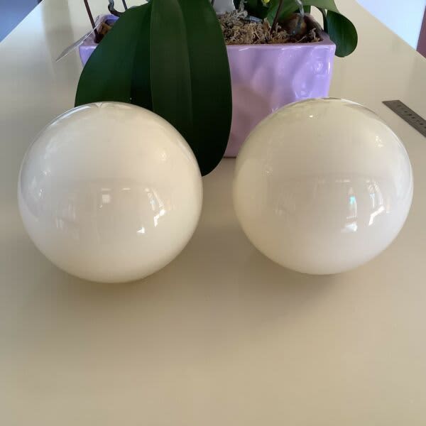 2 white milk glass round ball shape lamp shade Table & Desk Lamps