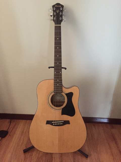 ibanez acoustic guitar with built in tuner