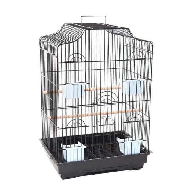 Pet Bird Cage Parrot Aviary Canary Budgie Finch Perch Black Portable