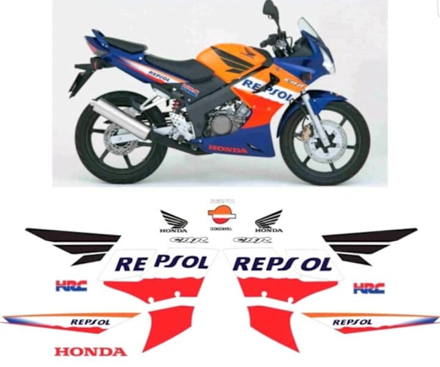 HONDA CBR125R 2006 REPSOL LIVERY FAIRING GRAPHICS KIT Motorcycle