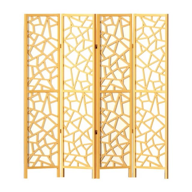 Artiss Clover Room Divider Screen Privacy Wood Dividers Stand 4 Panel