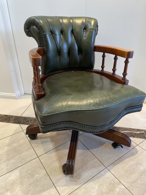 leather green chairs