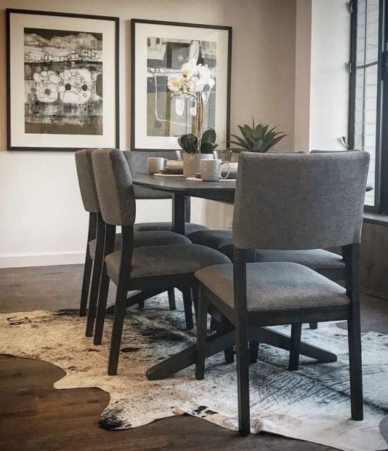 grey dining chairs x6