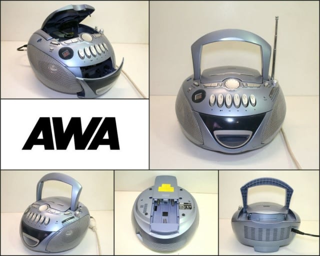 AWA CD68 Portable CD Radio Cassette Tape Recorder Boombox Stereo