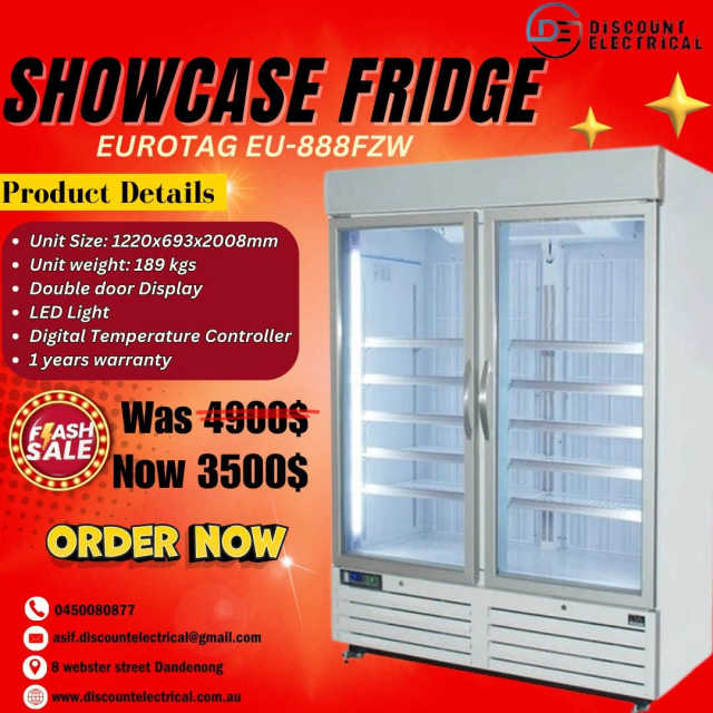 EUROTAG 888LT LED LIGHT COMMERCIAL UPRIGHT DISPLAY FREEZER BRAND NEW Fridges & Freezers in