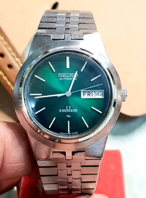 Seiko Emblem Emerald Dial HI BEAT 28800BPH Automatic Japan Mens