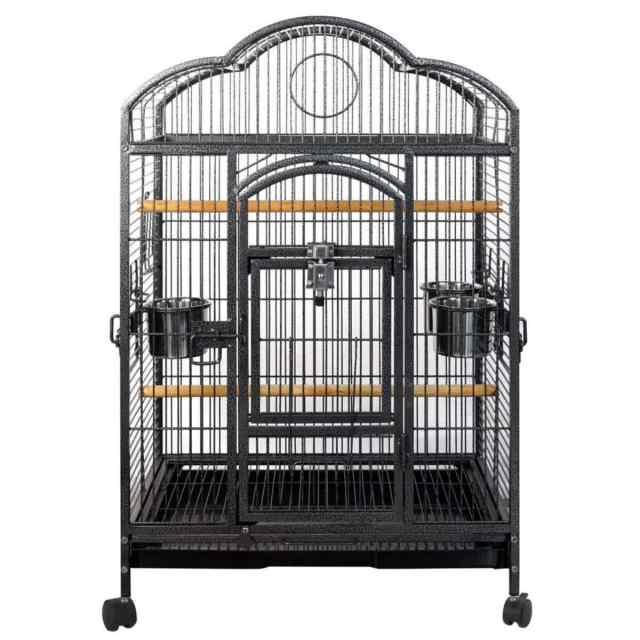 YES4PETS Large Bird Budgie Cage Parrot Aviary Carrier With Wheel Pet