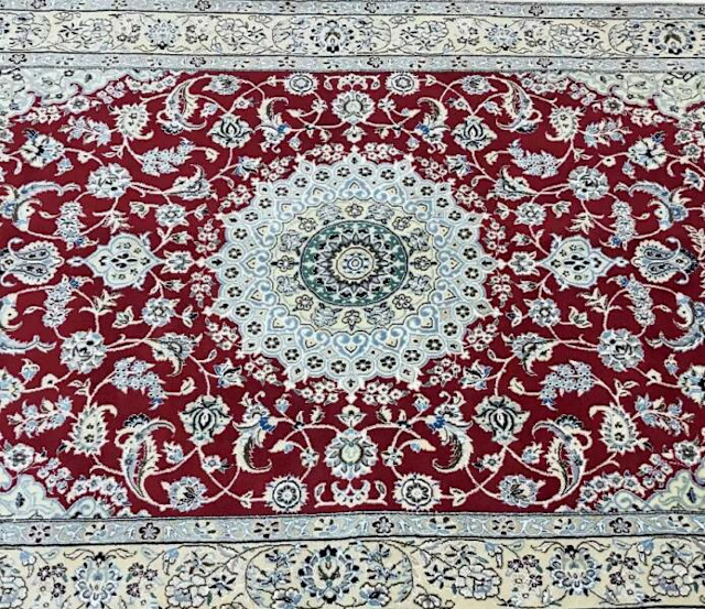 Superb room size traditional hand knotted Persian Nain rug 2.4x1.5m