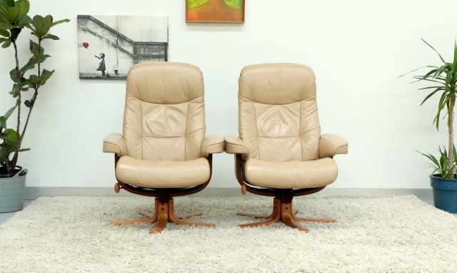 FREE DELIVERY-Genuine Leather MORAN SWIVEL RECLINER CHAIRS - Armchairs ...