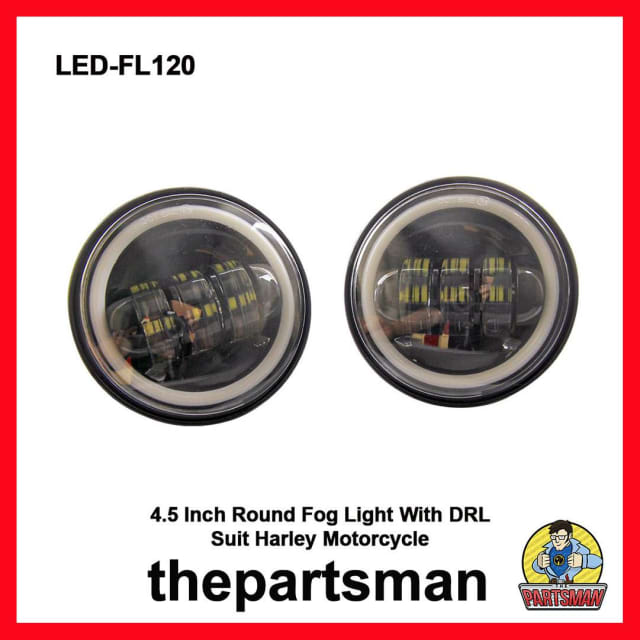 LED 4.5 Inch Harley Fog Light With Daylight Running Pair Motorcycle