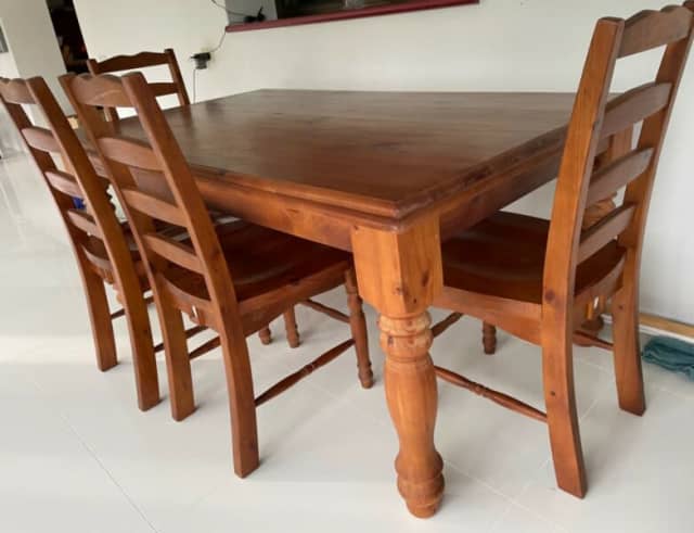 Solid Pine dining table with chairs for sale | Dining Tables | Gumtree ...