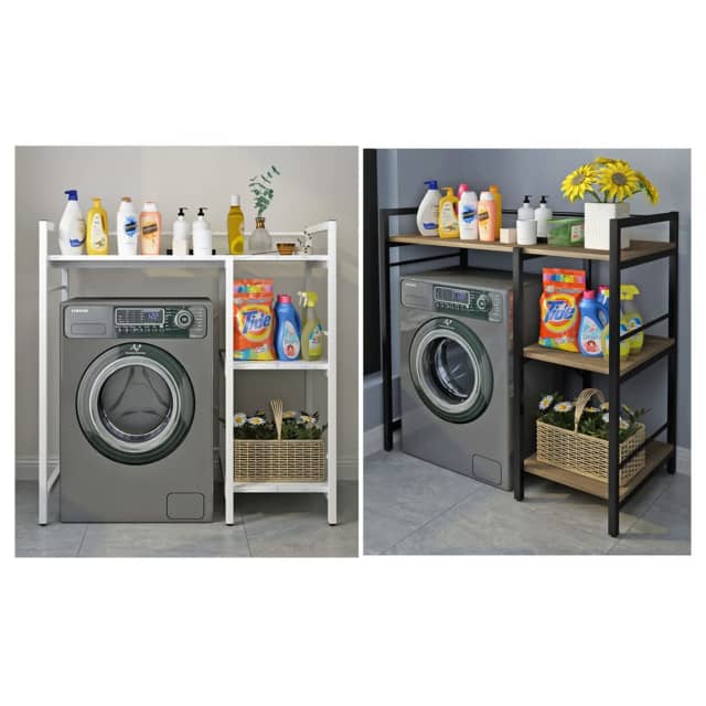 Wowmart Metal Front Load Over Washing Machine Stand Storage Shelf Rack