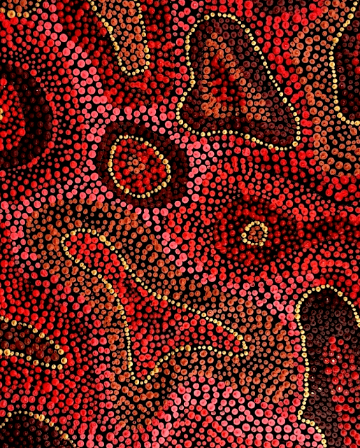 ABORIGINAL PAINTING Fire Dreaming beautiful art on canvas COA Art