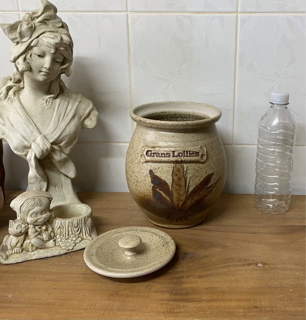Vintage Mich Mountain Stoneware Lolly Jar/Pottery Jar “Grans Lollies