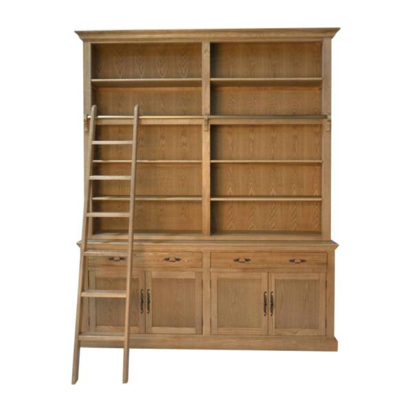 French Provincial Natural Oak Buffet and Bookcase with Ladder Bookcases & Shelves Gumtree