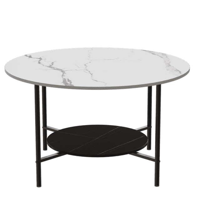 Interior Ave Duke Round Two Tier Stone Coffee Table Coffee Tables
