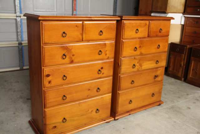 2 matching solid wooden 6 drawers tallboy metal runner can deliver ...