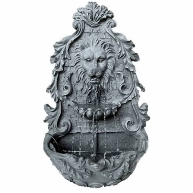 Garden Solar Wall Water Fountain Feature Lion Head 78cm 77070 Other