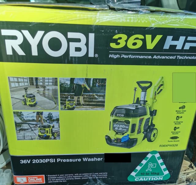 Ryobi 36 volt online pressure washer