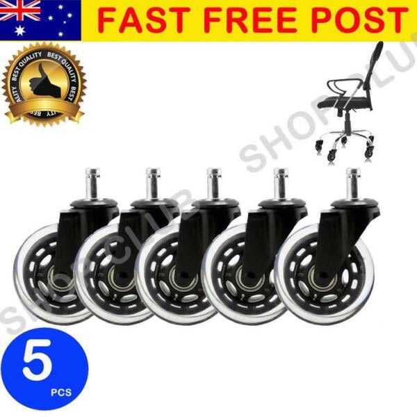 5 pcs Rollerblade Office Desk Chair Wheels Replacement Rolling Grip