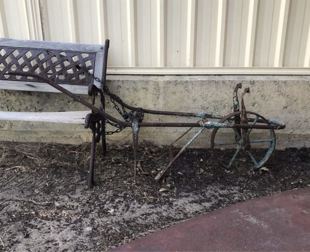 Wrought Iron Wheelbarrow Frame. Metal Garden Art. Flower Cart Other