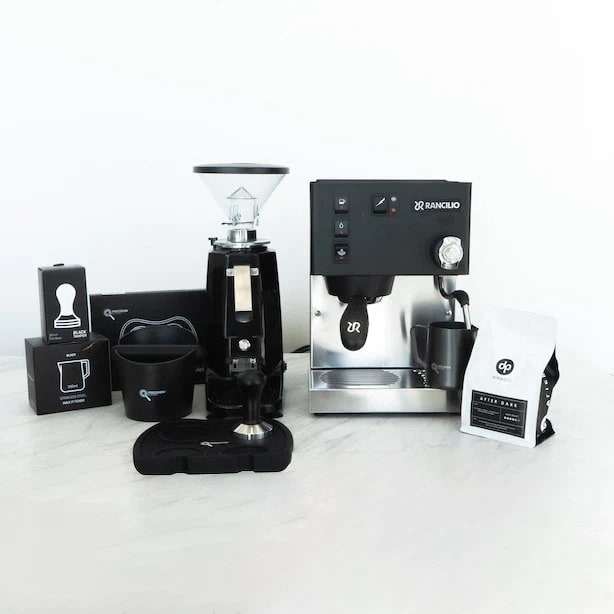 Rancilio Silvia Black V6 & Precision GSP Black Grinder Package Coffee
