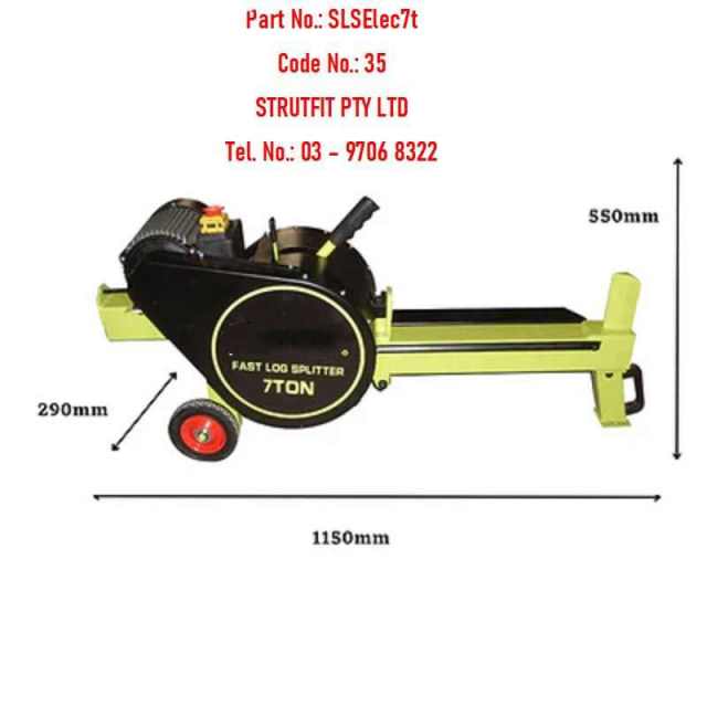 7 ton LOG SPLITTER 1500W Electric Part No. SLSElec7t Code 35