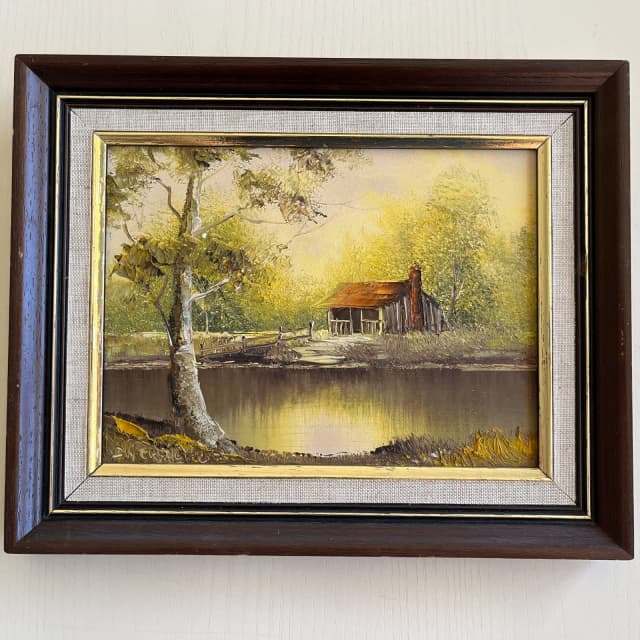 Vintage Framed Oil Painting Art Australia Outback Lake House Landscape Art Gumtree Australia