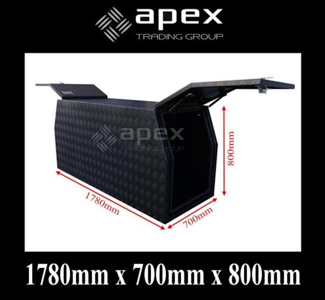 APEX ALUMINIUM BLACK CANOPY TOOL BOX TOOLBOX UTE TRUCK 16001CPBL Tool